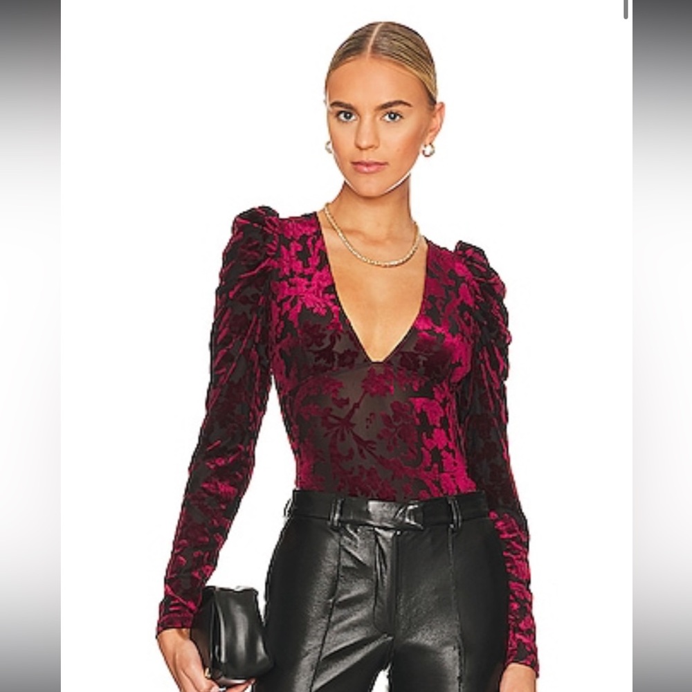 💋NWT Free People Magic Hour Velvet Bodysuit XS